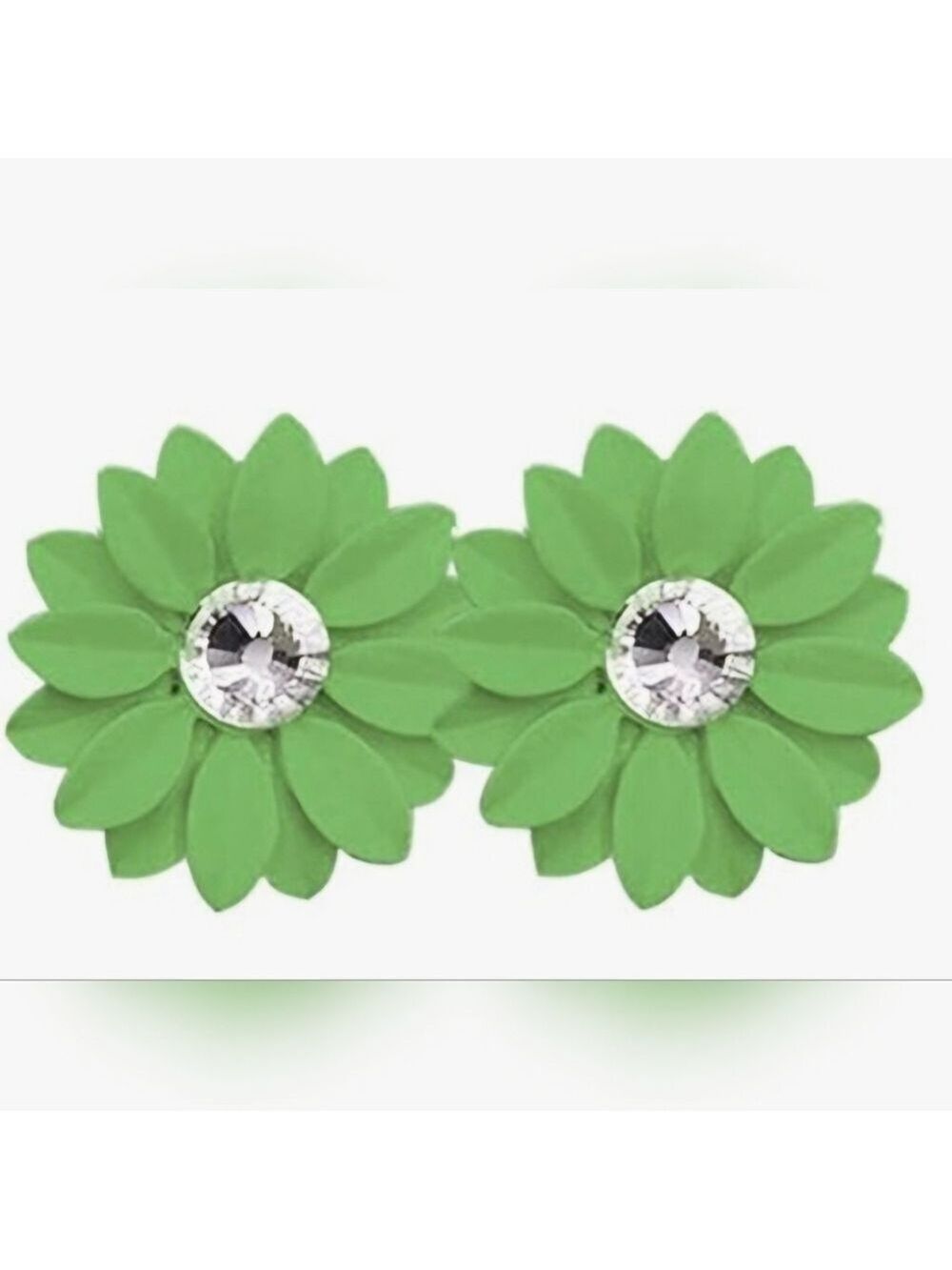 HIPPIE Boho Gemstone Center Stud Earrings GREEN